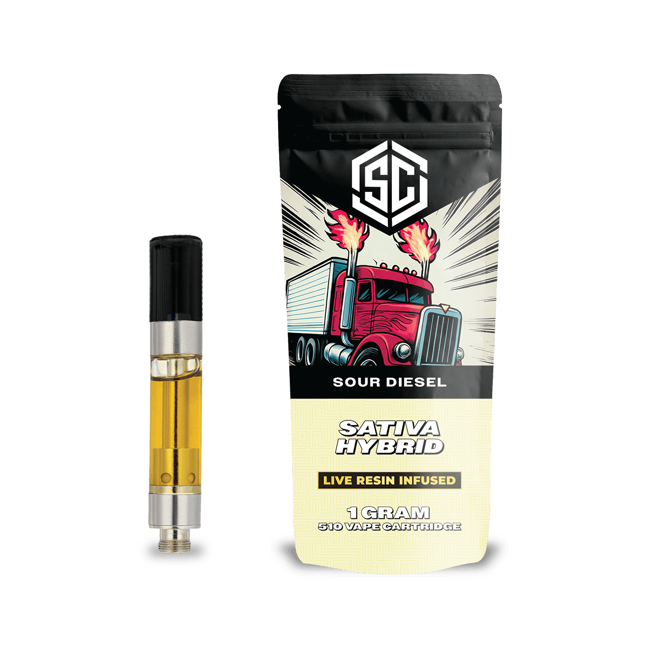 Society C - The SC | Live Resin Infused 510 Cartridge | Sour Diesel | 1g - 1