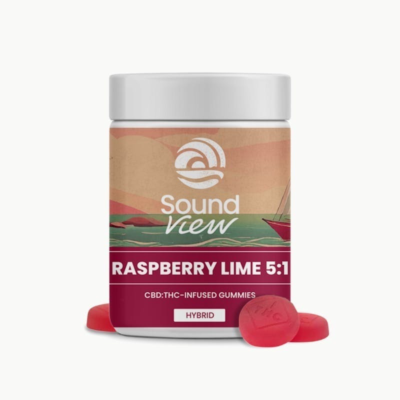 SoundView - SoundView - Raspberry Lime Gummies 5:1 CBD:THC 100mg 20pk - 1
