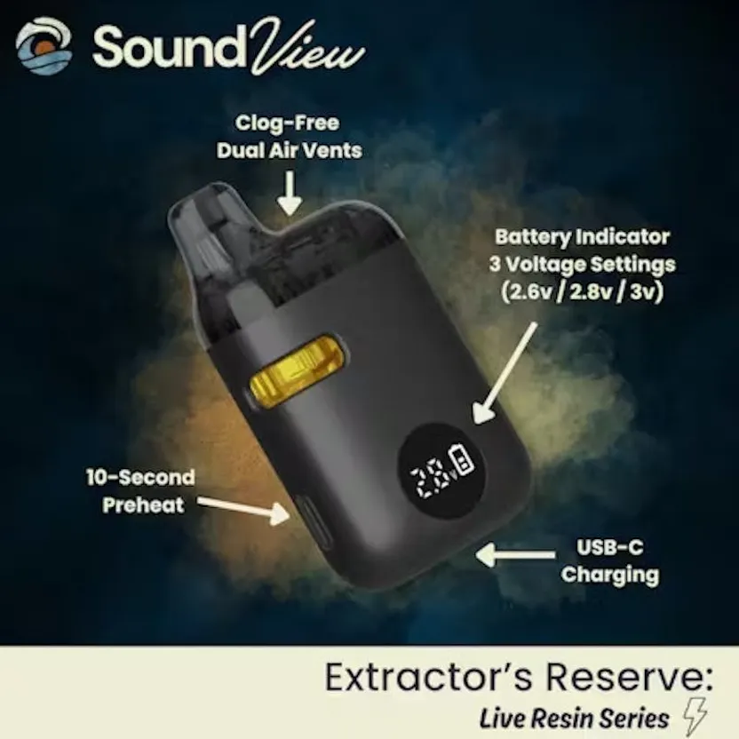 Soundview Sign SoundView - Purple Urkle 1g Extractor's Reserve Live Resin AIO - SoundView