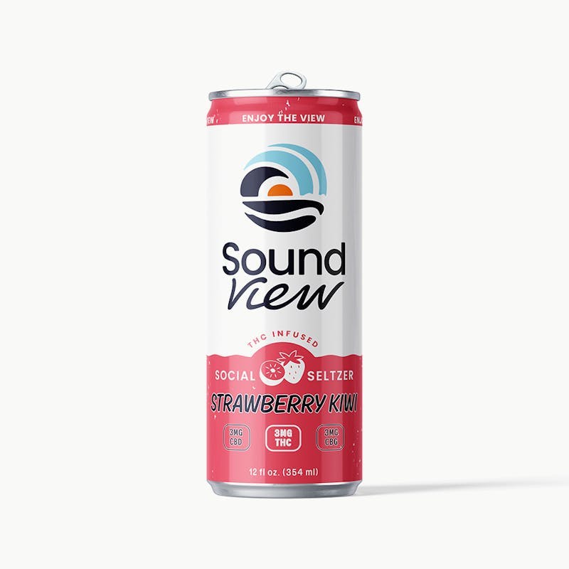 SoundView - SoundView - Strawberry Kiwi Seltzer Hemp-Derived Beverage 1:1:1 THC:CBD:CBG - 1
