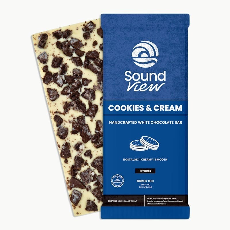 SoundView - SoundVIew - Cookies & Cream Chocolate Bar 100mg - 1