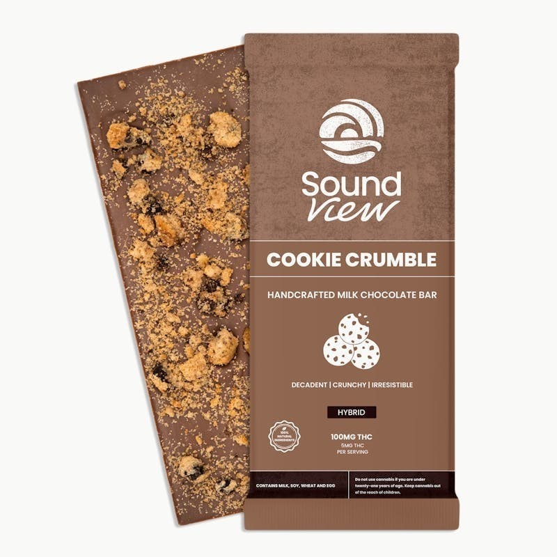 SoundView - SoundView - Cookie Crumble Milk Chocolate Bar 100mg THC - 1