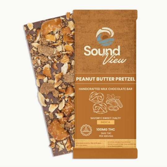 SoundView - SoundView - Peanut Butter Pretzel Milk Chocolate Bar 100mg THC - 1