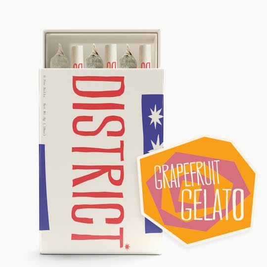 District Cannabis - Grapefruit Gelato Pre-Roll Pack 6ct - 1