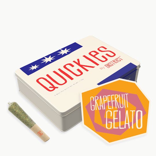 District Cannabis - Grapefruit Gelato | Quickies | 0.35g mini joints 5ct - 1