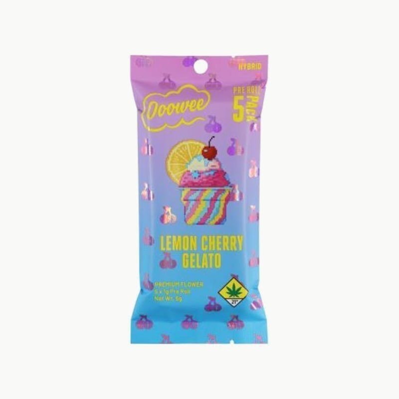 Ooowee - Lemon Cherry Gelato | Dipped Pre Roll 1g | 5pk - 1