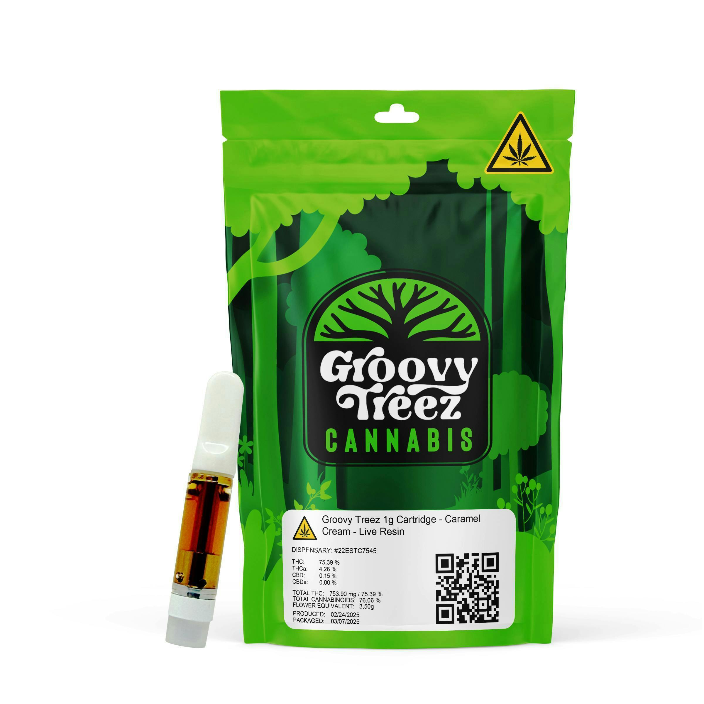 Groovy Treez - Groovy Treez - Caramel Cream - 1g Live Resin OG Cart - 1