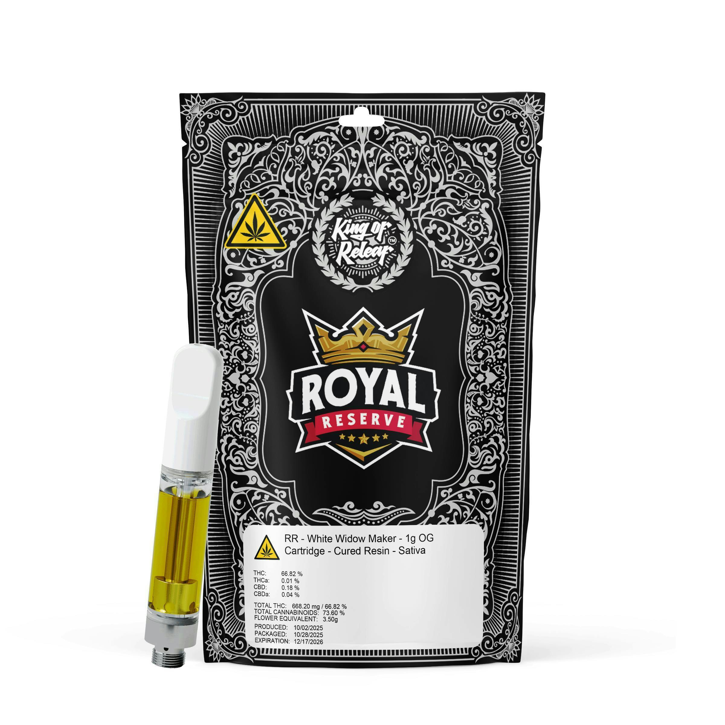 Royal Reserve (RR) - Royal Reserve - White Widow Maker - 1g OG Cart - 1