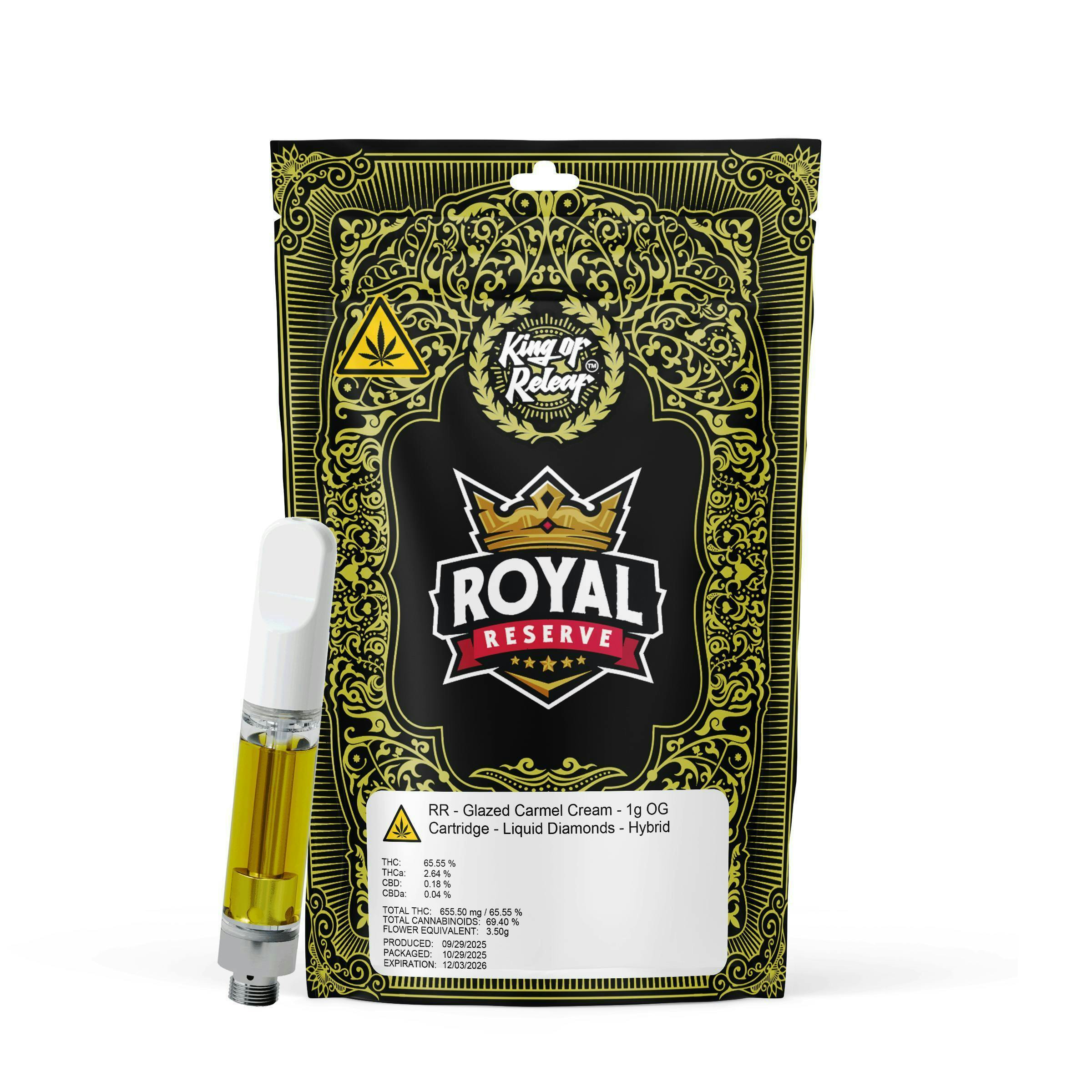 Royal Reserve (RR) - Royal Reserve - Glazed Carmel Cream - 1g Liquid Diamonds OG Cart - 1