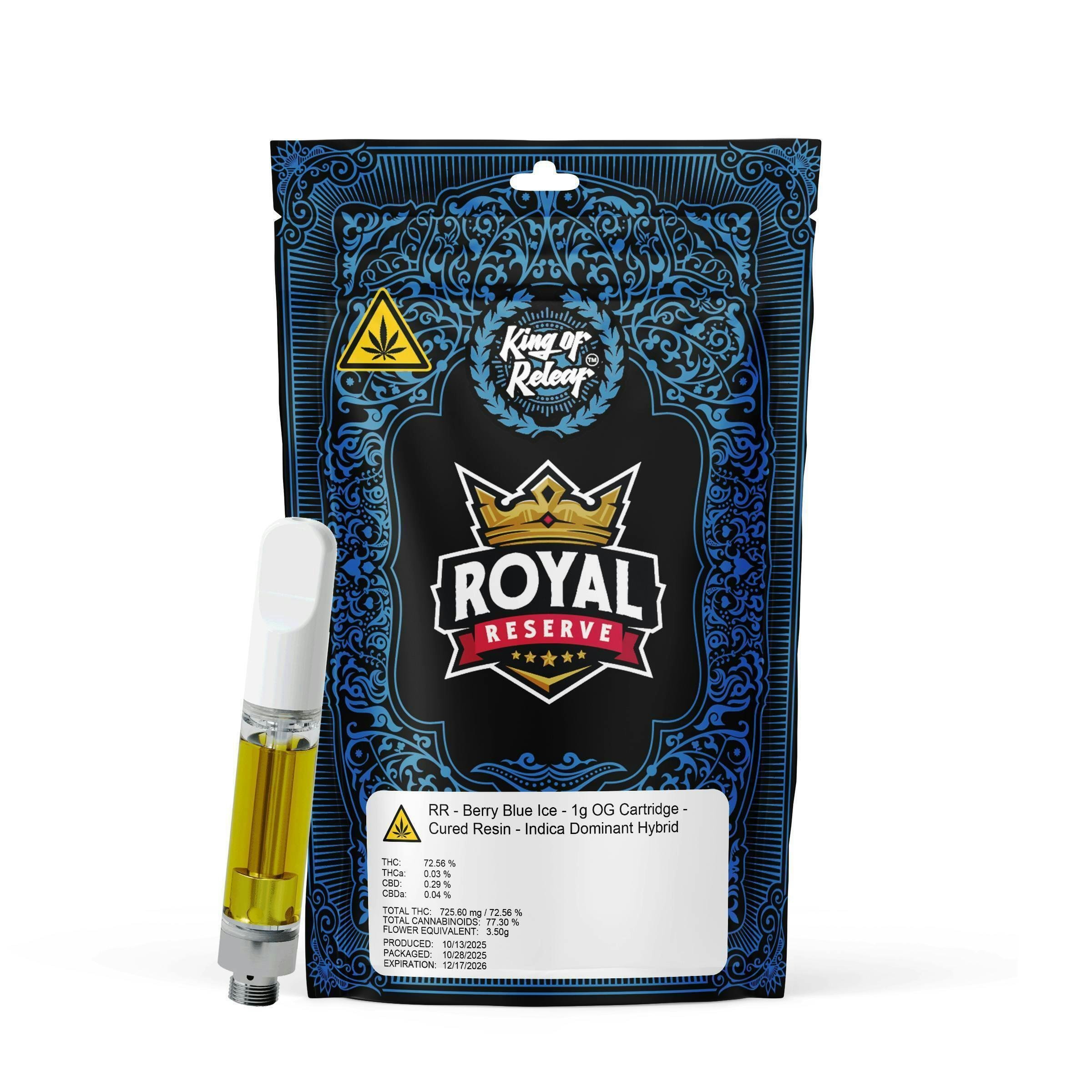 Royal Reserve (RR) - Royal Reserve - Berry Blue Ice - 1g OG Cart - 1