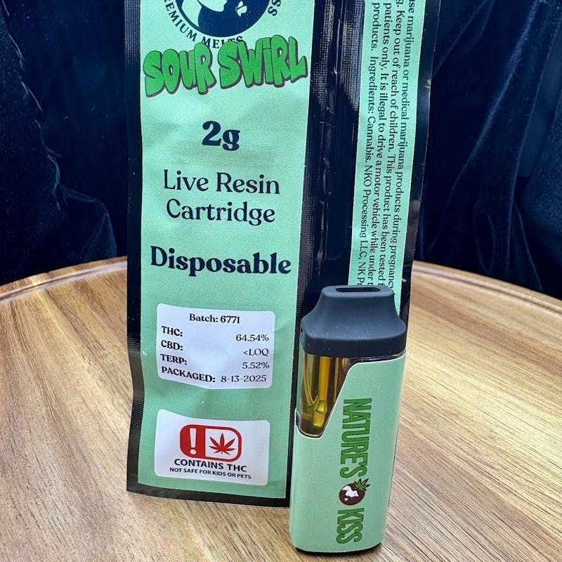 Nature's Kiss - Nature's Kiss - Sour Swirl Live Resin Disposable 2g - 1