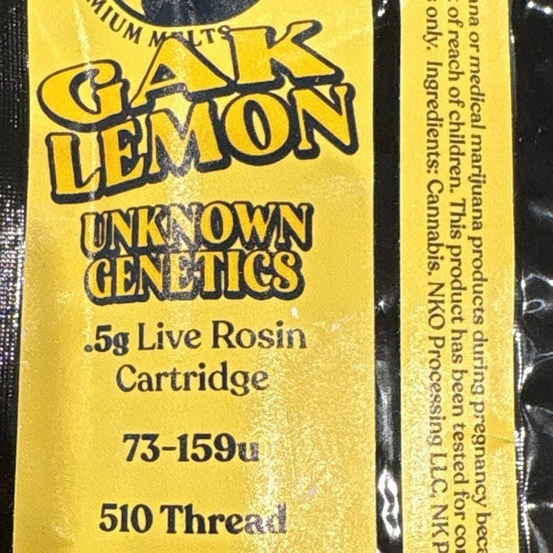 Nature's Kiss - Nature's Kiss - GAK Lemon Live Rosin Cartridge 0.5g - 1
