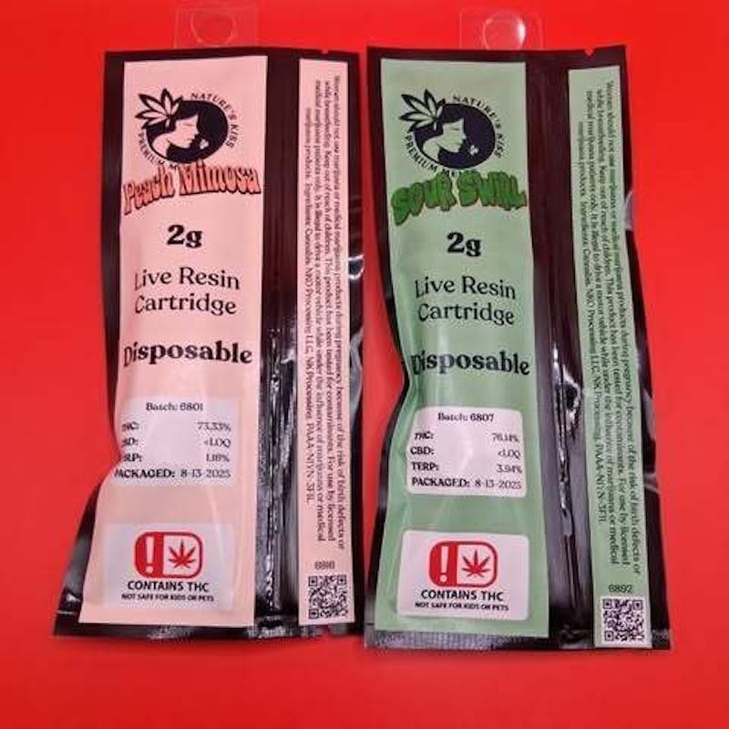 Nature's Kiss - Nature's Kiss - Peach Mimosa Live Resin Disposable 2g - 1