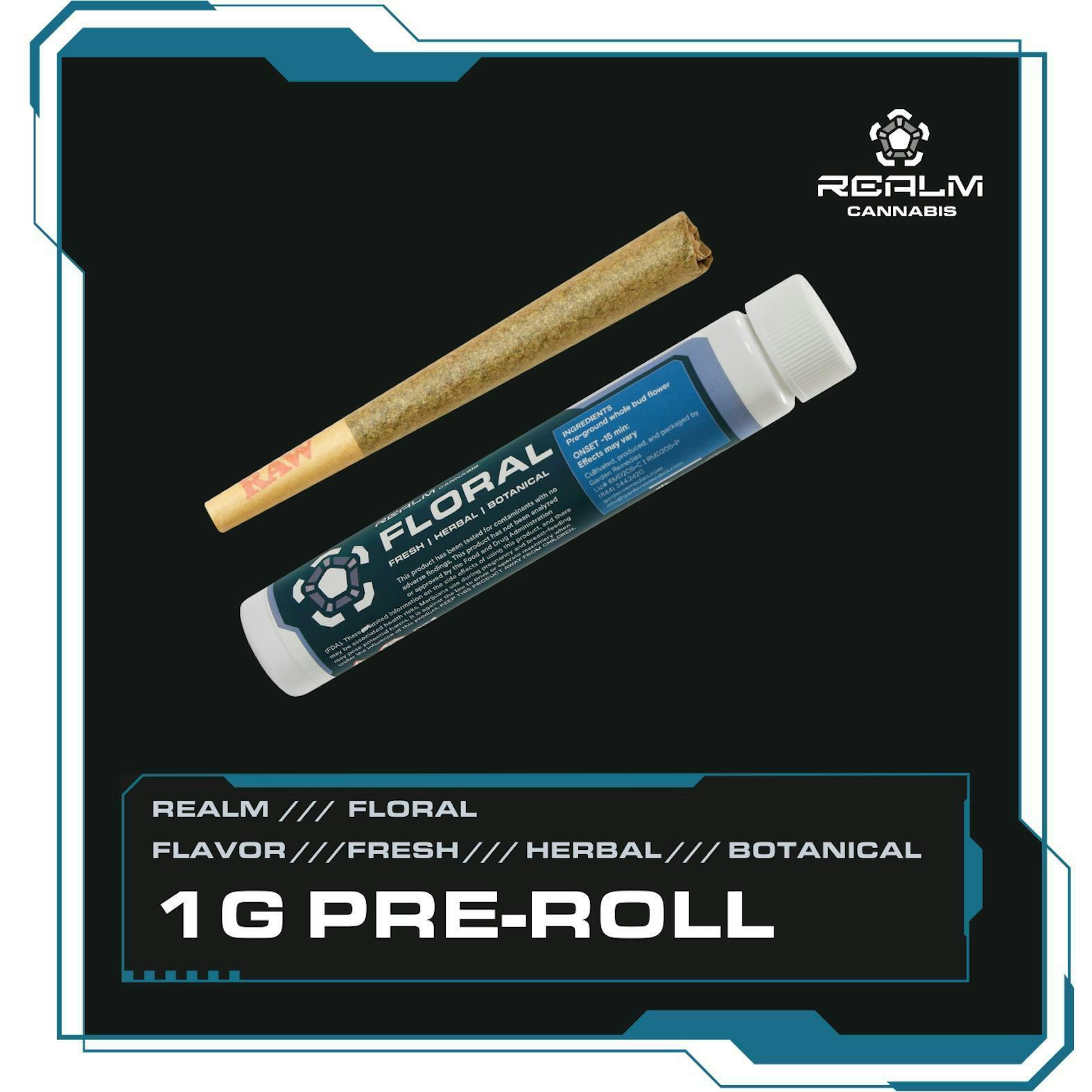 Realm Cannabis - Floral Realm | Grasshopper Pie | 1g Pre-Roll - 1