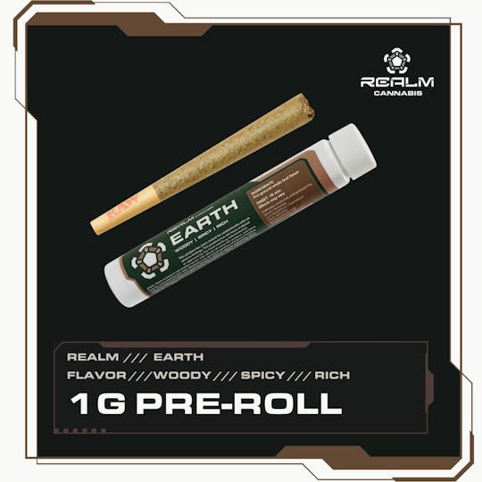 Realm Cannabis - Earth Realm | Grape Crostata | 1g Pre-Roll - 1