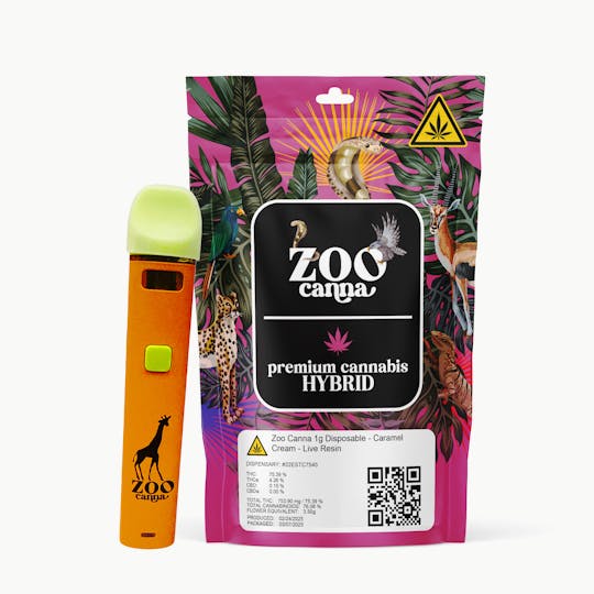 Zoo Canna - Zoo Canna 1g Disposable - Caramel Cream - Live Resin - 1