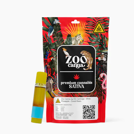 Zoo Canna - Zoo Canna 2g OG Cartridge - White Pineapple - Cured Resin - Sativa - 1