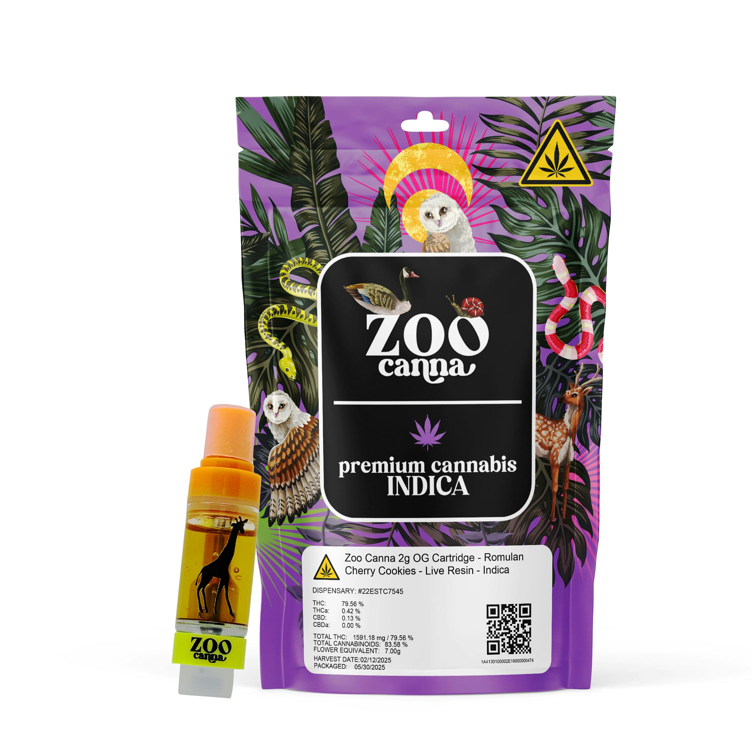 Zoo Canna - Zoo Canna 2g OG Cartridge - Romulan Cherry Cookies - Live Resin - Indica - 1