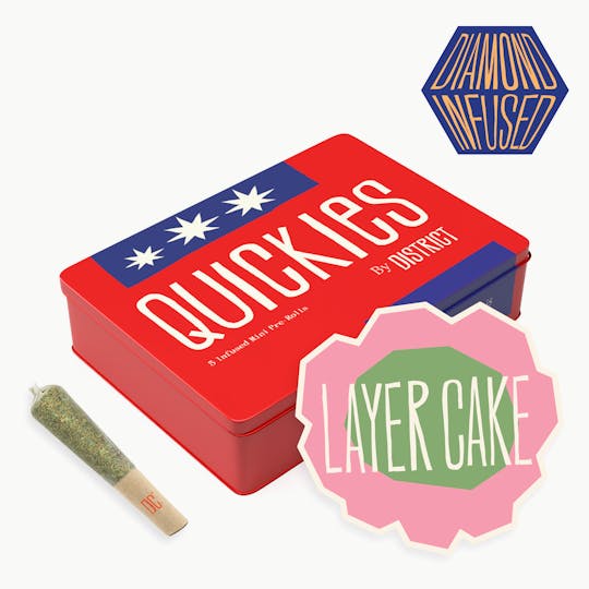District Cannabis - Layer Cake | Diamond Infused Quickies | 0.45g mini joints 5ct - 1