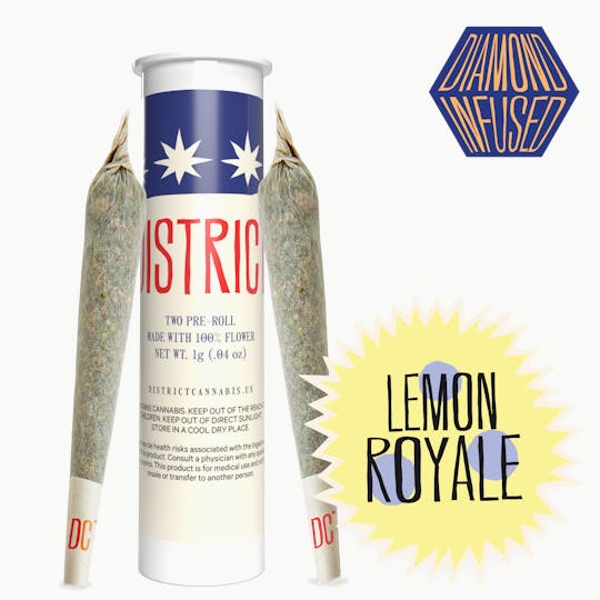 District Cannabis - Lemon Royale | Diamond Infused Pre-Roll | 2ct - 1