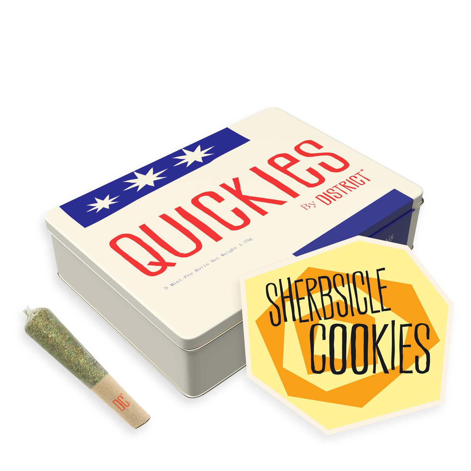District Cannabis - Sherbsicle Cookies | Quickies | 0.35 mini joints 5ct - 1