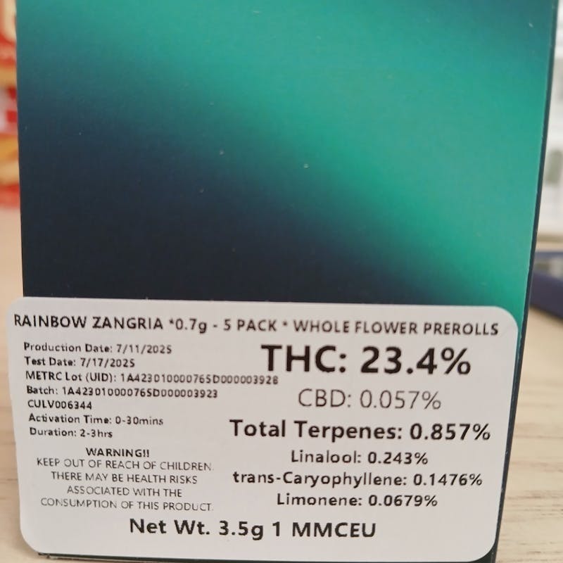 Gruv - Rainbow Zangria – Pre-Rolls – 3.5g - 1