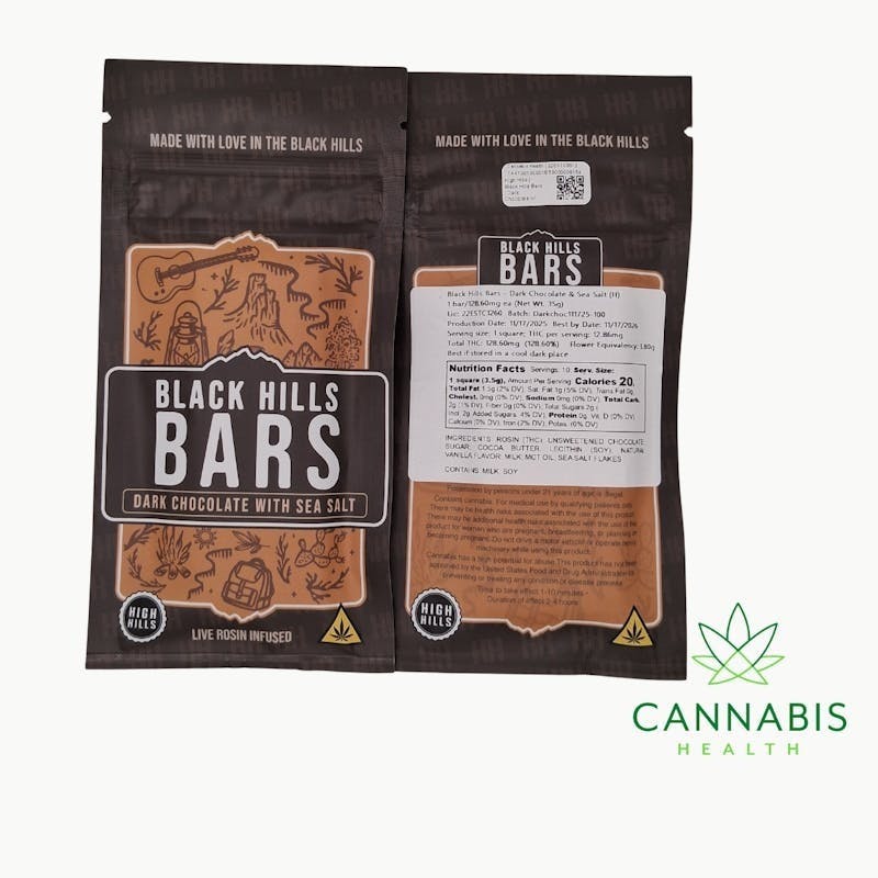 High Hills - Black Hills Bars – Dark Chocolate w/ Sea Salt – Chocolate Bar - 1
