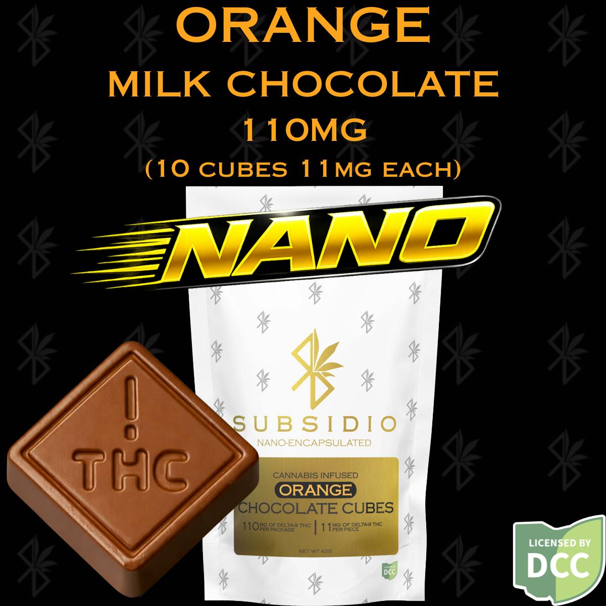 Subsidio - Nano-THC Infused Orange Milk Chocolates | 110mg | 10pk - 1