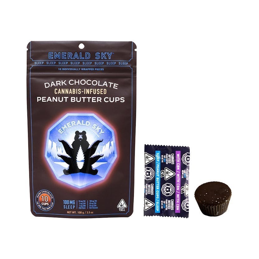 Sky Pack Farms - Emerald Sky | Dark Chocolate Peanut Butter Cups | Sleep | 100mg 10pk - 1