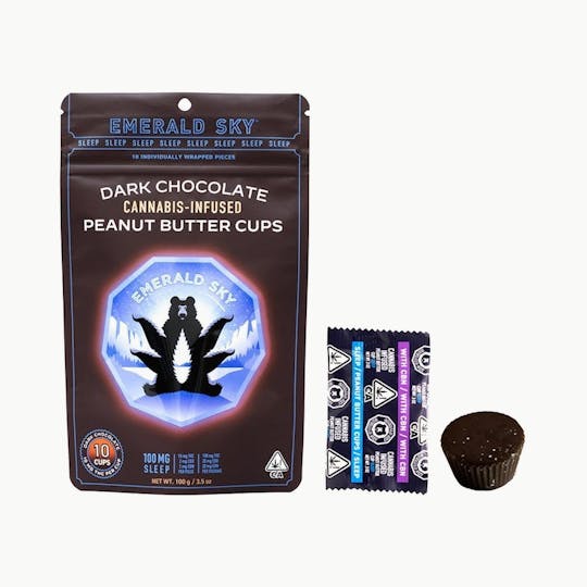 Sky Pack Farms - Emerald Sky | Dark Chocolate Peanut Butter Cups | Sleep | 100mg 10pk - 1
