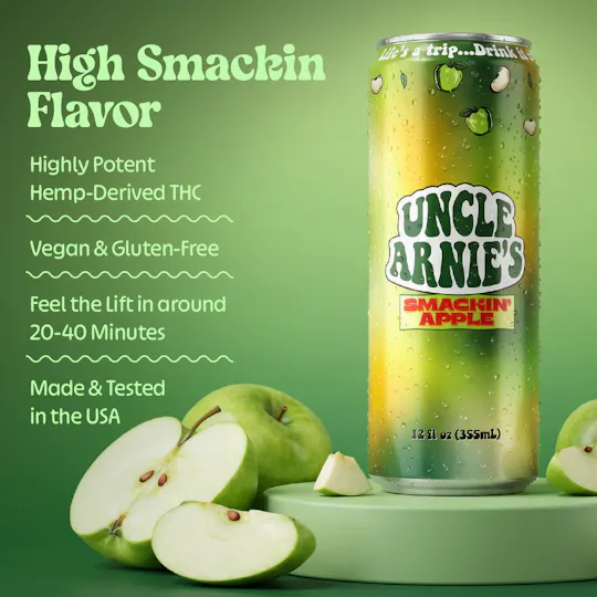 Uncle Arnies - Uncle Arnie's | Smackin' Apple | Non-Carbonated | 100mg | 12oz - 1