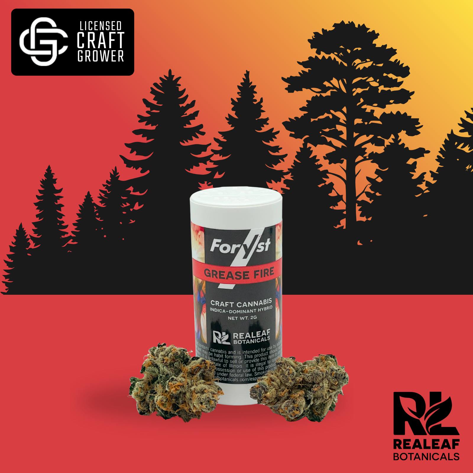Realeaf Botanicals - Grease Fire Foryst Flower 2g - 1
