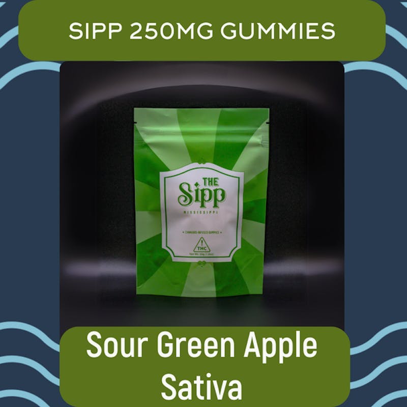 The Sipp - Green Apple Sativa Gummies – 250mg - 1