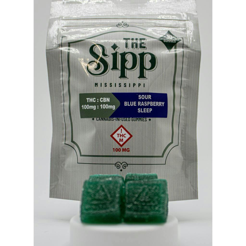 The Sipp - 1:1 CBN Sour Blue Razz Sleep Gummies – 100mg - 1