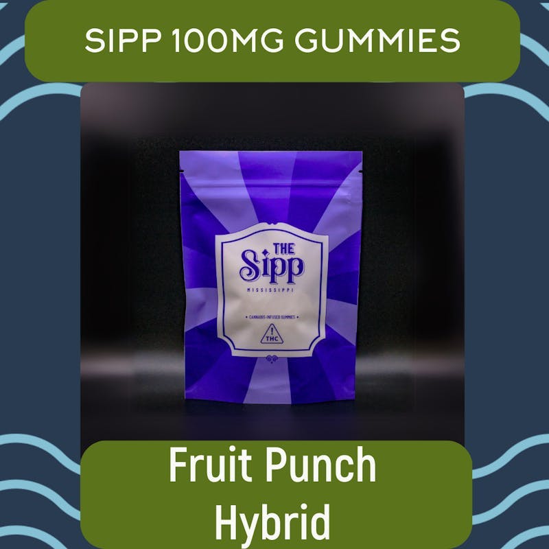 The Sipp - Fruit Punch Hybrid Gummies – 100mg - 1