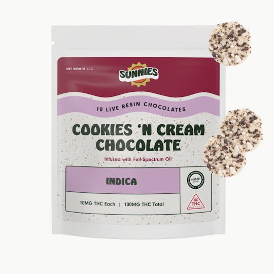 SunMed Growers - Cookies 'N Cream Chocolate - Indica 100mg - 1