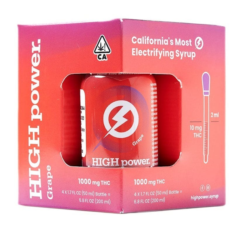 HIGH power syrup - Grape – Mix-In – 1000mg THC – 4 Pack - 1