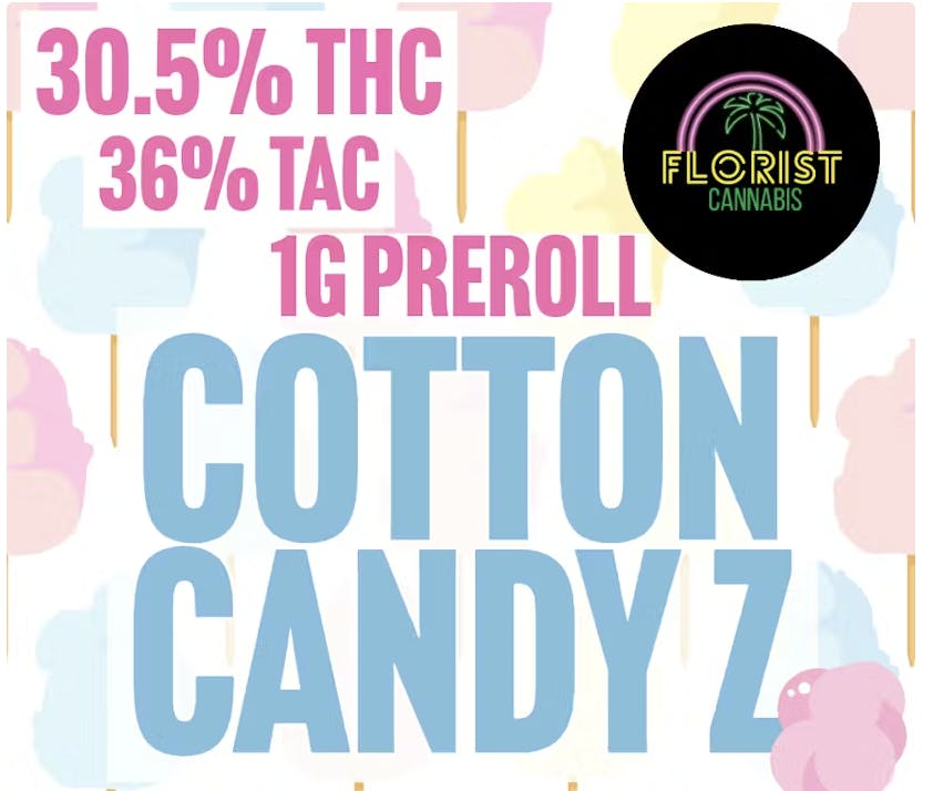 Florist Vt - Florist VT - Cotton Candyz Pre-Roll 1g - 1