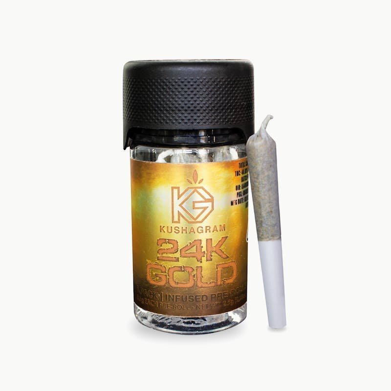 KUSHAGRAM - 24k Gold 5pk Infused Pre Rolls - 3.5g - 1