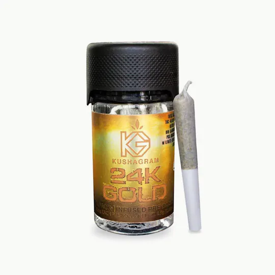 KUSHAGRAM - 24k Gold 5pk Infused Pre Rolls - 3.5g - 1