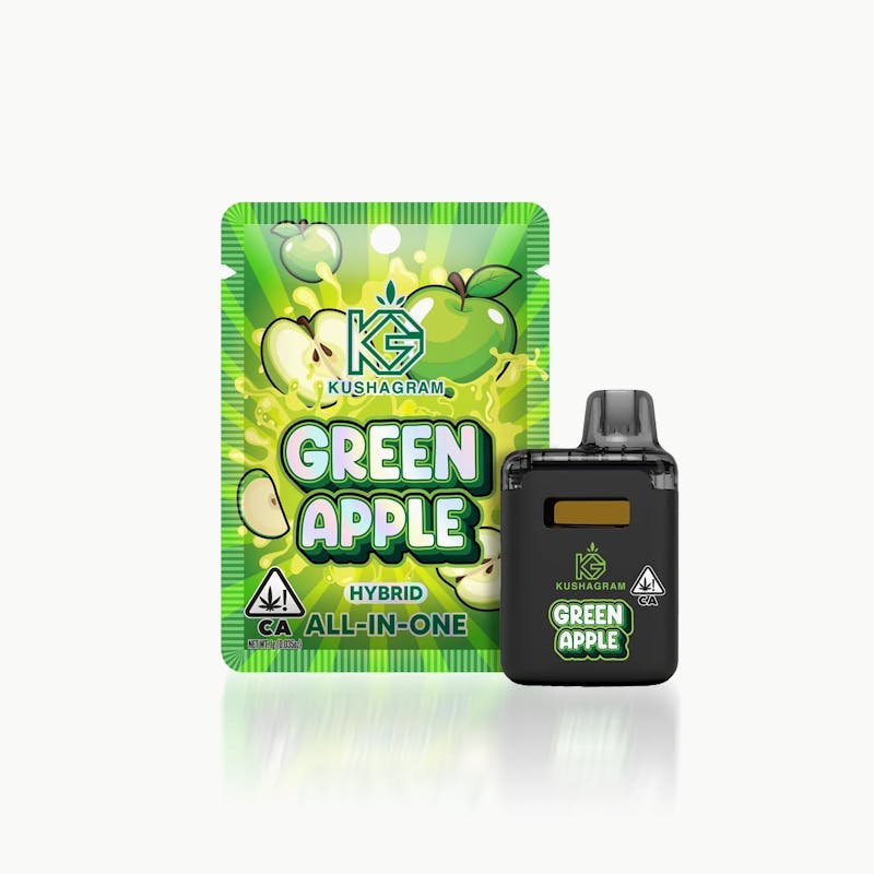 KUSHAGRAM - Green Apple AIO Vape 1g - 1