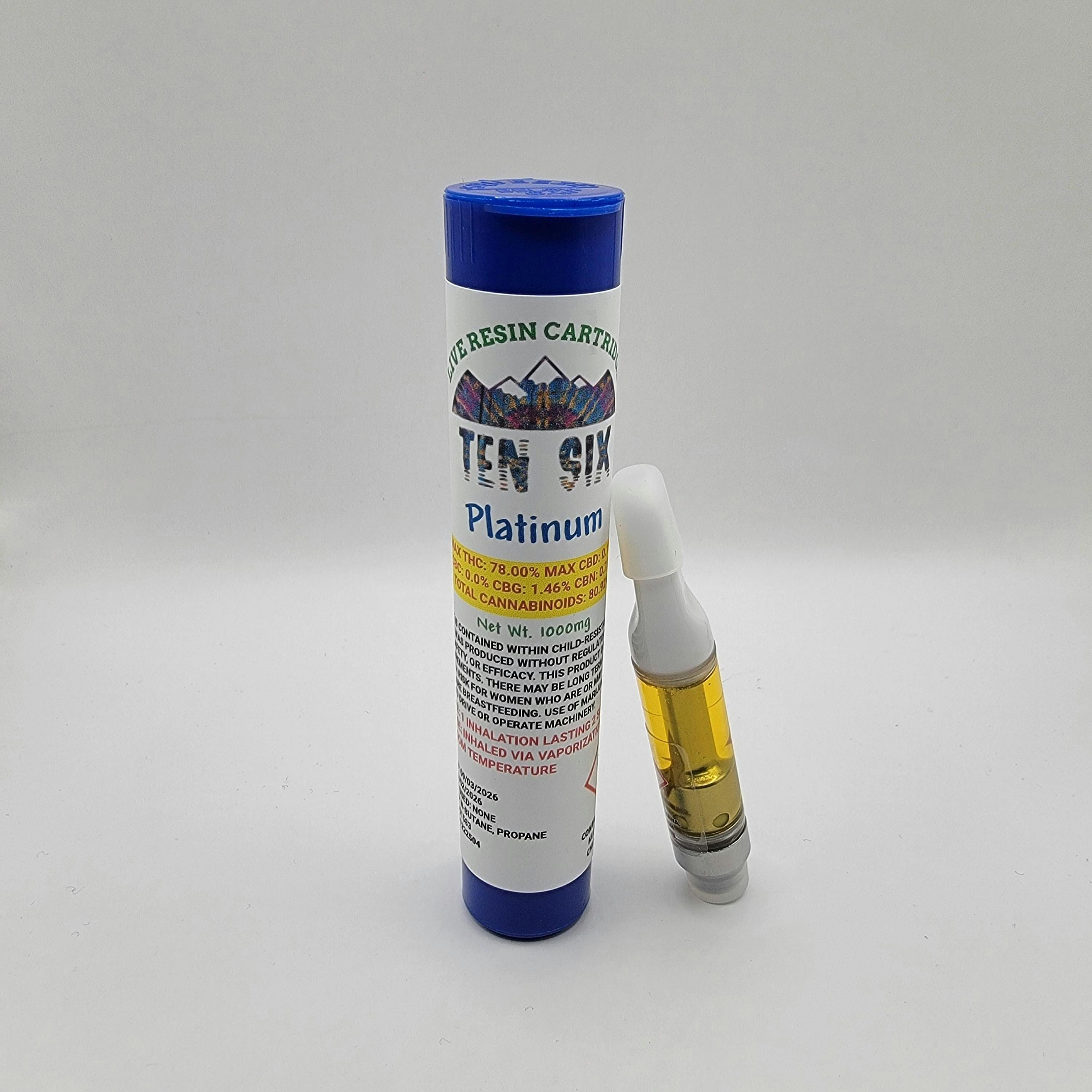 Ten Six Labs - Platinum - 1000mg Live Resin Cartridge - 1