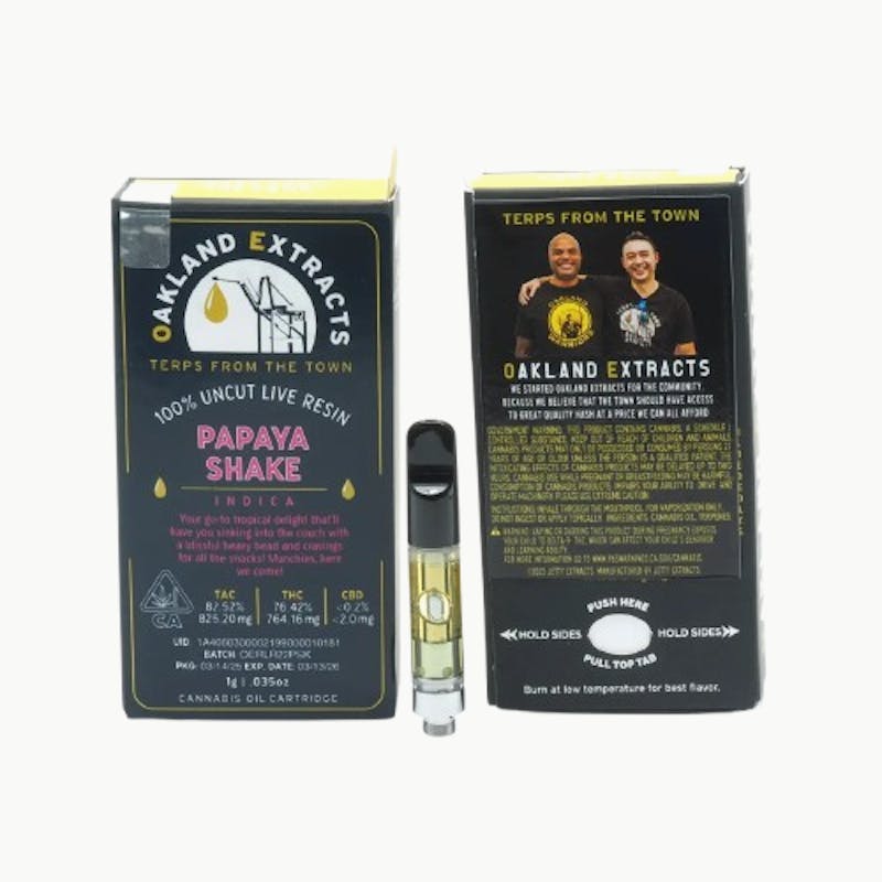 Oakland Extracts - Papaya Shake | Live Resin Cartridge 1g - 1