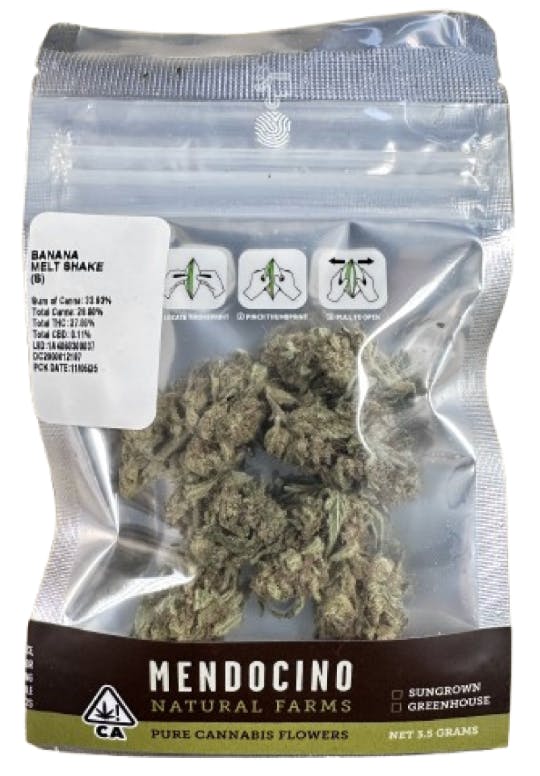 mendocino natural farms - Mendocino Natural Farms - Banana Melt Shake Flower 3.5g - 1