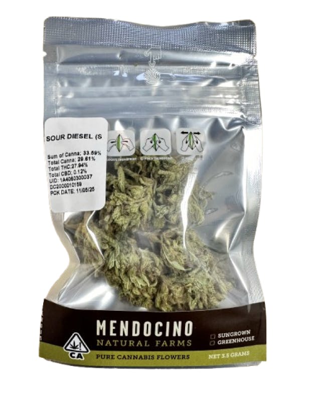 mendocino natural farms - Mendocino Natural Farms - Sour Diesel Flower 3.5g - 1