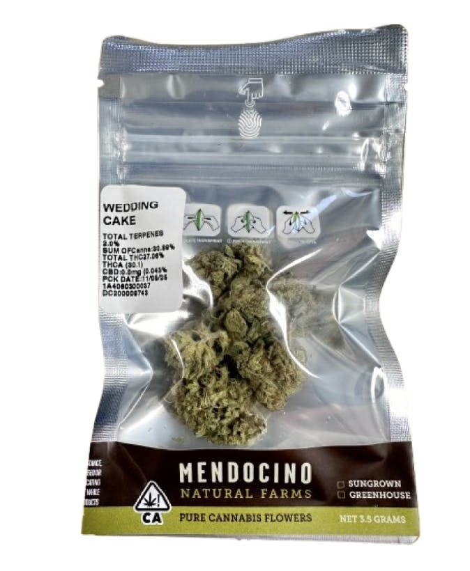 mendocino natural farms - Mendocino Natural Farms - Wedding Cake Flower 3.5g - 1