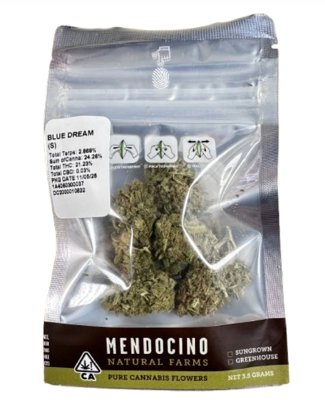 mendocino natural farms - Mendocino Natural Farms - Blue Dream Flower 3.5g - 1