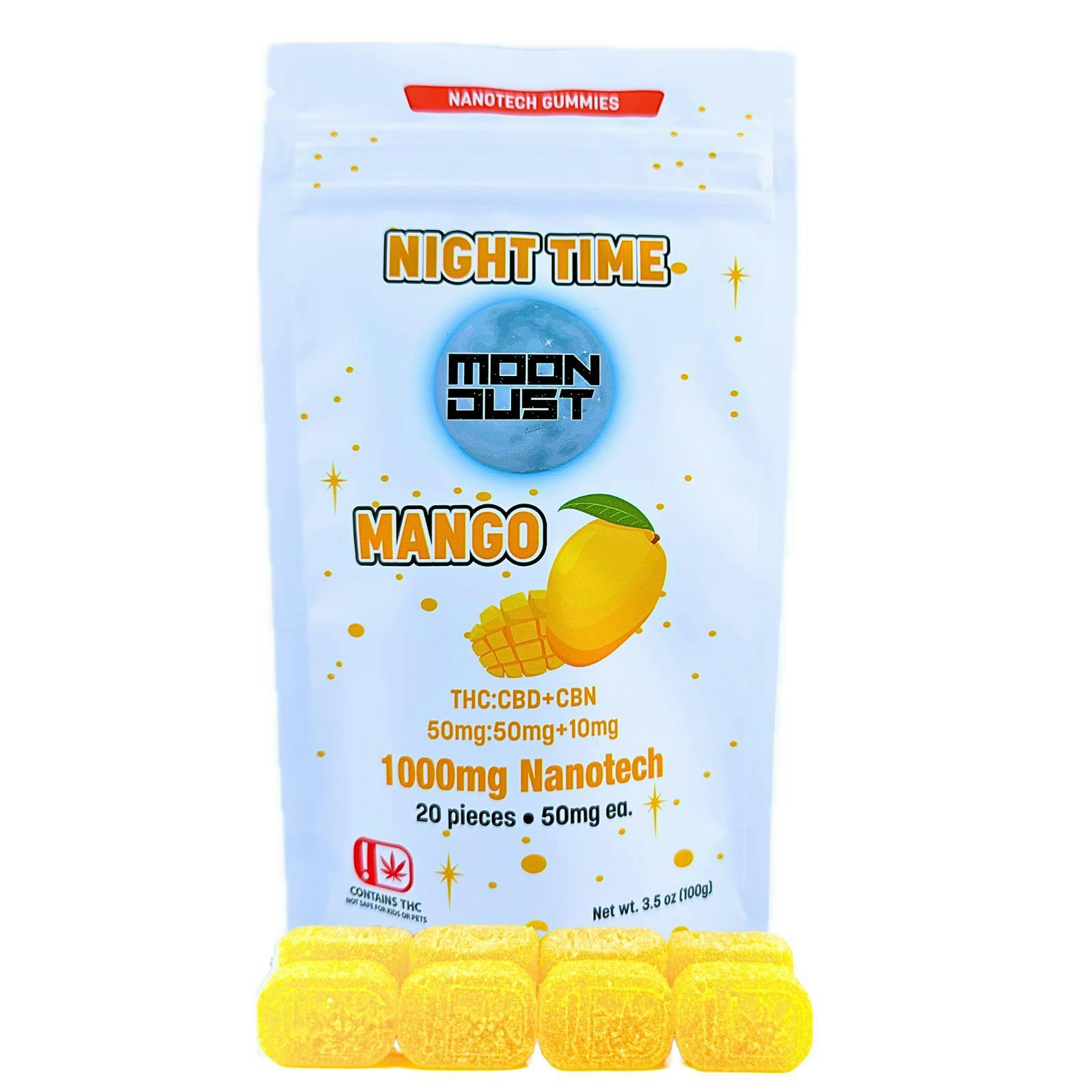 MOON DUST - Moon Dust | Mango Night Time Nano Gummies | 1000mg | 20ct | 50mg/ea - 1