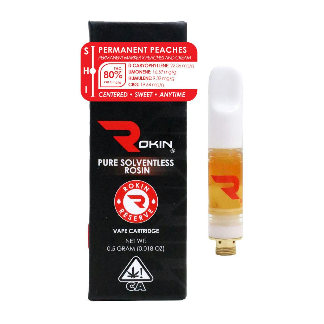 Rokin Cannabis - Rokin - Reserve Rosin - Permanent Peaches - Cartridge 0.5g - 1