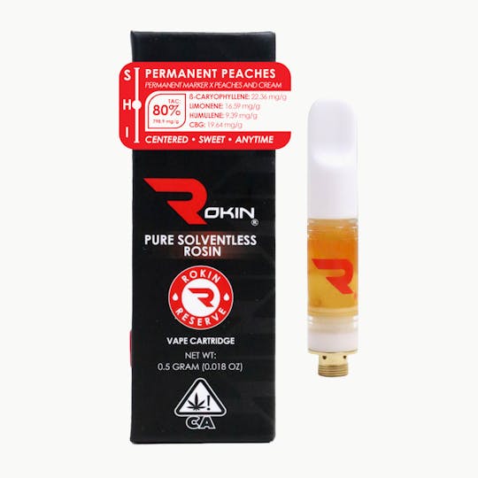 Rokin Cannabis - Rokin - Reserve Rosin - Permanent Peaches - Cartridge 0.5g - 1